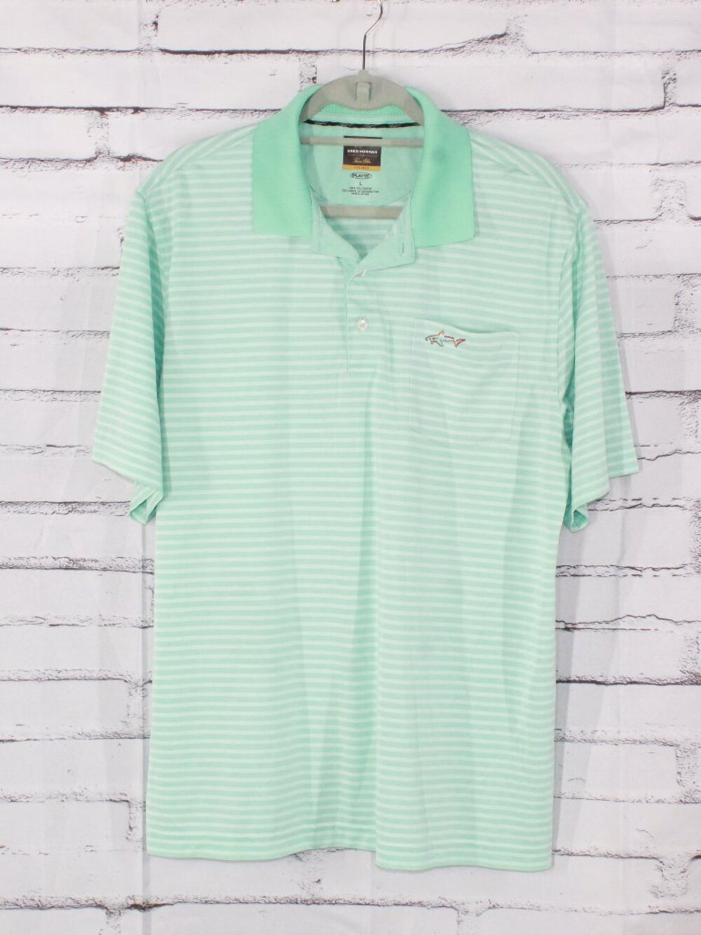 Greg Norman for Tasso Elba 5 Iron PlayDry Performance Golf Polo Shirt Large